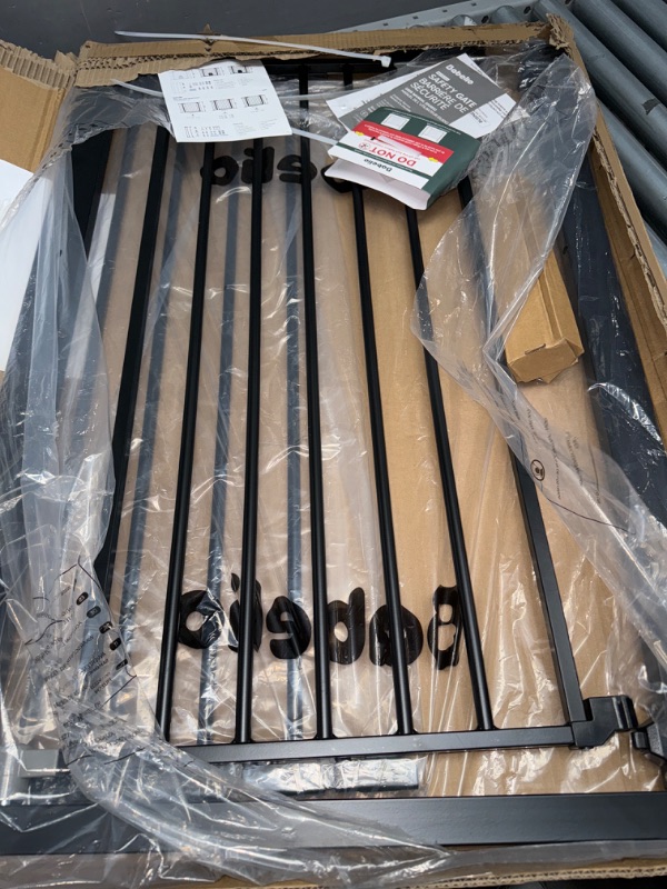Photo 1 of BABELIO 36" Extra Tall Dog Gate, 26''-40'' Wide Auto Close Baby Gate, Pressure Mounted Metal Pet Gate, Easy Install No Drilling, No Tools Required, with Wall Protectors and Extenders (Black)