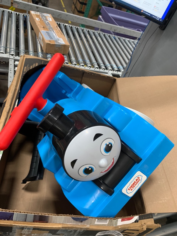 Photo 3 of ***USED - MISSING TRACK, BATTERY, AND HARDWARE - UNABLE TO TEST - SEE PICTURES***
Power Wheels Thomas & Friends Ride-On Train, Thomas with Track, Battery-Powered Toddler Toy for Indoor Play Ages 1+ Years