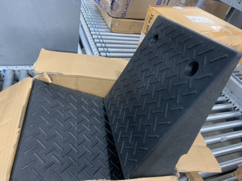 Photo 3 of ***SCRATCHED - HEAVILY USED AND DIRTY - SEE PICTURES***
Lakexus Rubber Curb Ramp, 20"*20"*7" Threshold Ramp, Heavy Duty 6800Lbs Capacity Driveway Curb Ramp, 2pcs Portable Shed Ramps for Low Cars Vehicle Motorcycle Wheelchairs Bikes