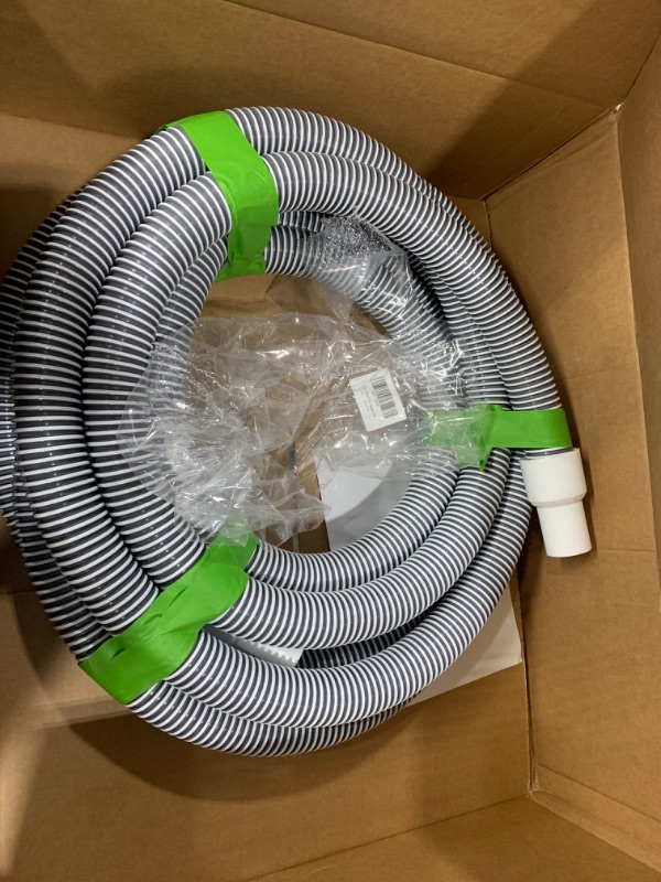 Photo 2 of 1-1/2" x 25 Foot Heavy Duty Pool Vacuum Hose With Swivel Cuff, 1.5" Professional Pool Hose for In-Ground & Above Ground Pools