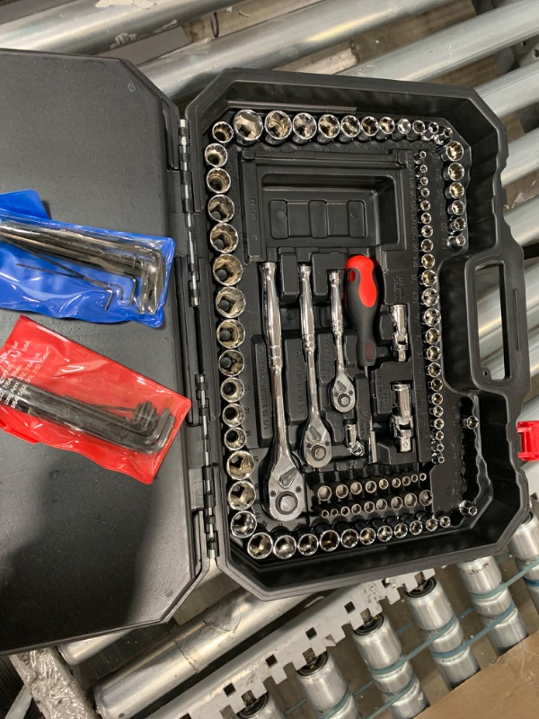 Photo 1 of * MISSING PARTS NOT A FULL SET* ZKH 320-Piece Mechanics Tools Set, Socket Wrench Set SAE and Metric,1/4" & 3/8" & 1/2" Drive, CRV & Carbon Steel Ratchet Wrenches Set in Tool Box