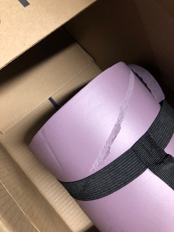 Photo 3 of ***USED - DAMAGED - SEE PICTURES***
Retrospec Solana Yoga Mat 1/2" Thick w/Nylon Strap for Men & Women - Non Slip Excercise Mat for Yoga, Pilates, Stretching, Floor & Fitness Workouts, Violet haze