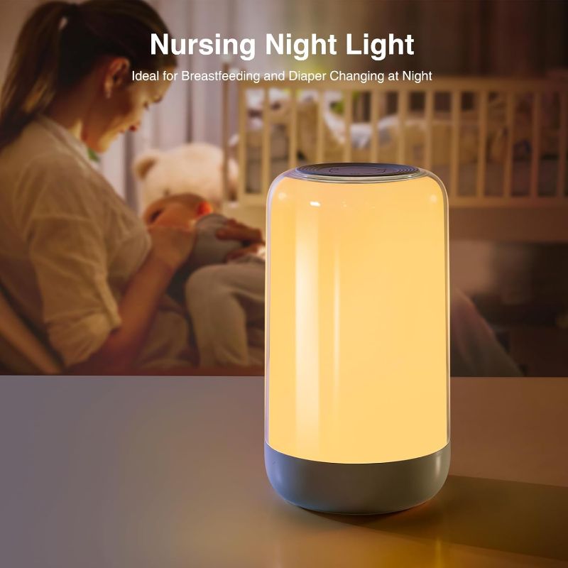 Photo 2 of  LED Night Light with RGB, Touch Table Lamp, Rechargeable Color Changing Lamp with Memory Function, Dimmable Desk Lamp for Bedroom, Living Room (Regular Model)