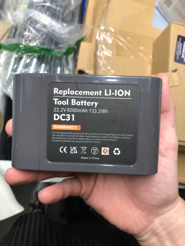 Photo 2 of (READ FULL POST) POWTREE Upgraded 6000mAh DC31 22.2V Replacement Battery for Dyson Type A DC30 DC31 DC34 DC35 DC44 DC45 Animal 917083-01 Handheld Cordless Vacuum (Not Fit All Type B, DC31 DC35 DC44 MK2)
