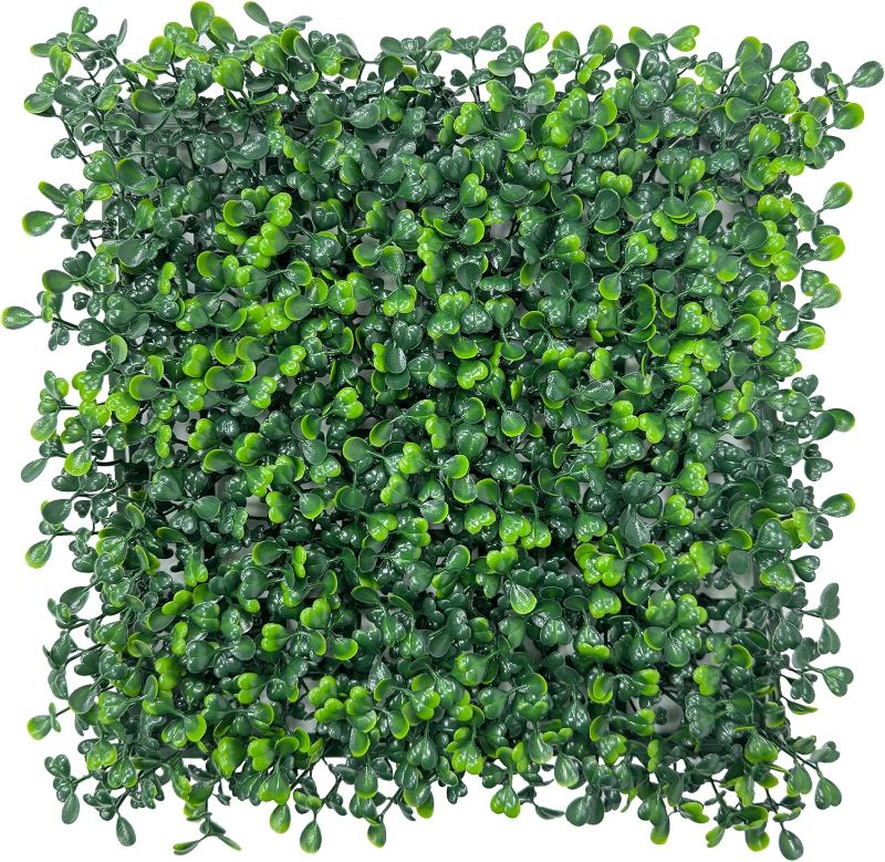 Photo 1 of Artificial Grass Wall Panel Backdrop, 10“ by 10” 12P (8.4 sqft) UV-Anti Greenery Faux Boxwood Panels for Indoor Outdoor Green Plant Wall Decor & Ivy Fence Covering Privacy
