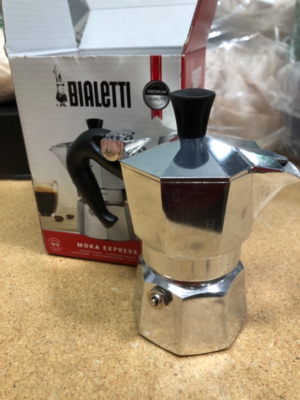 Photo 2 of Bialetti Moka Express 1-Cup (2 Oz - 60 Ml) Aluminum Stovetop Espresso Maker