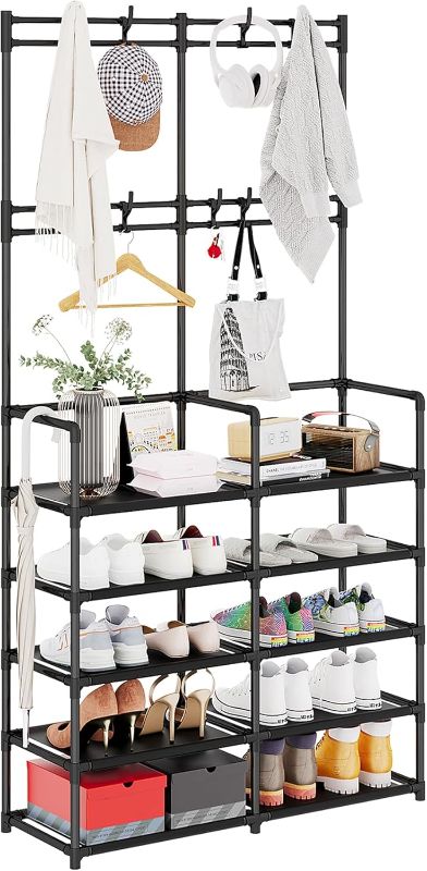 Photo 1 of ***USED - LIKELY MISSING PARTS - UNABLE TO VERIFY FUNCTIONALITY***
UDEAR 5-Tier Coat and Shoe Rack, 11.61"D x 35.43"W x 69.49"H