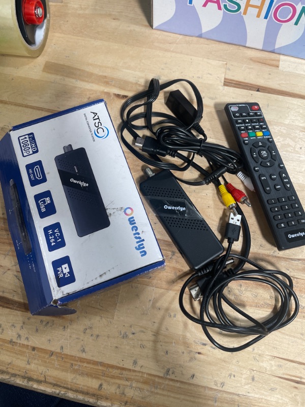 Photo 2 of 2023 Upgraded Digital Converter Box for TV, OWERSLYN [ATSC Tuner Hidden Behind TV], TV Recording&Playback, USB Media Player, TV Tuner with 1080P HDMI/AV Output, Timer Setting, 2-in-1 Learning Remote