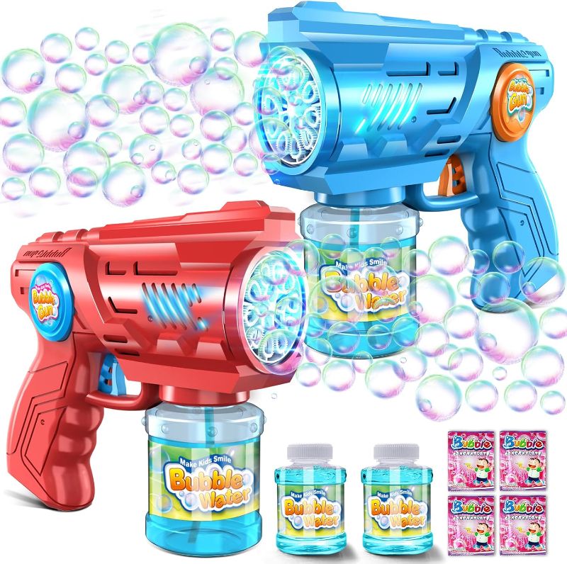 Photo 1 of 
Bubble Guns Machine for Kids 4-8: Automatic 10-Hole Bubble Guns with Rich Bubbles & LED Light - Summer Outdoor Bubble Gun Blaster Toys - 2PCS Bubble Blower