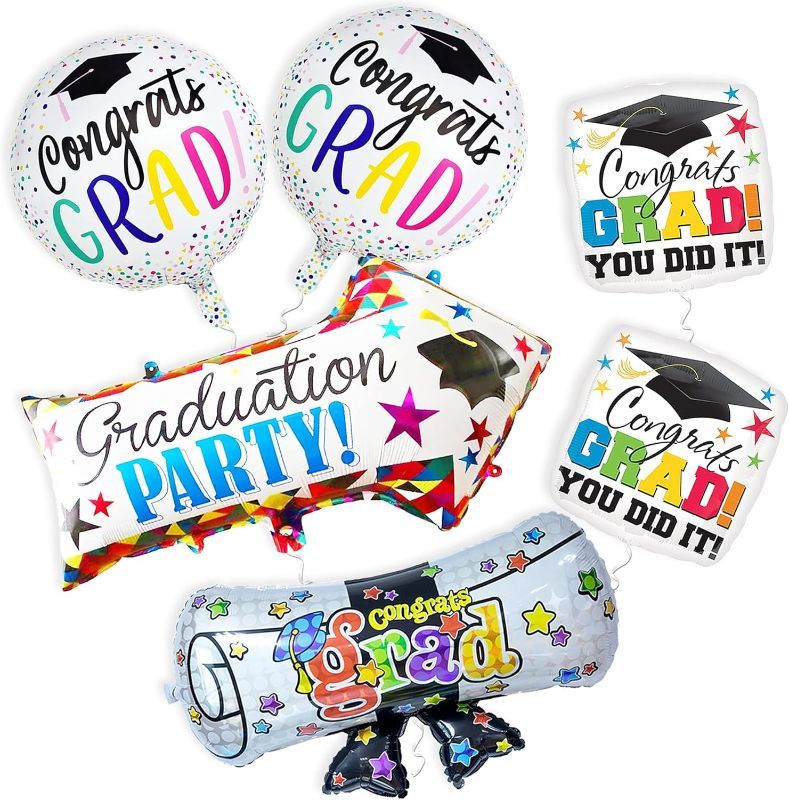 Photo 1 of 
KatchOn, Huge Mylar Graduation Balloons 2024 Set - Large 32x20 Inch, Arrow Balloons | Congrats Grad Balloons for Multi color Graduation Decorations Class