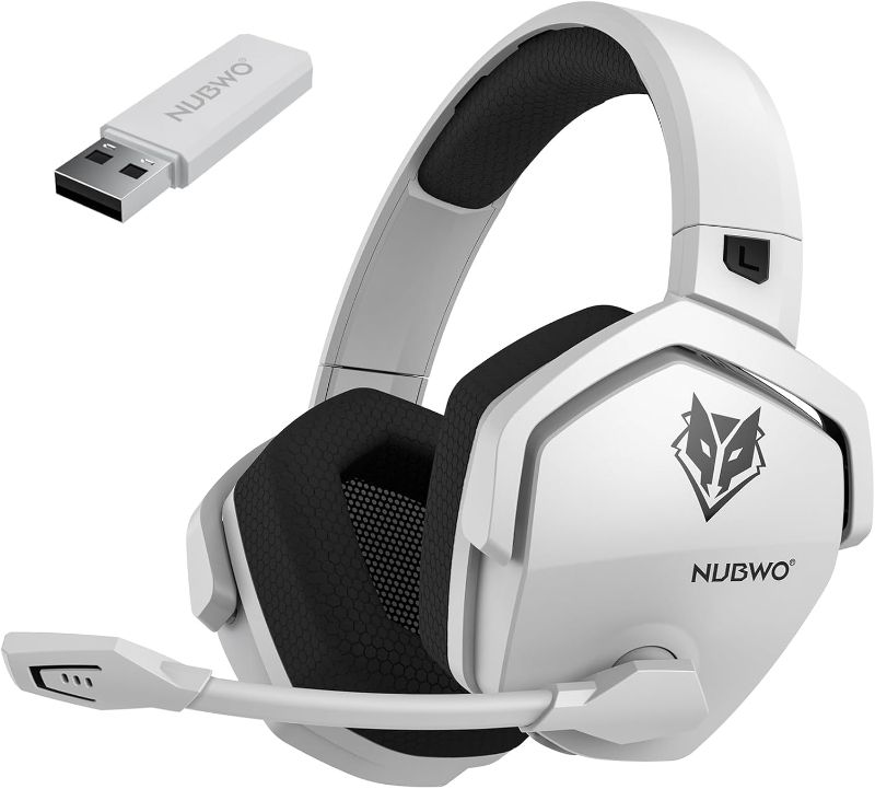 Photo 1 of 
NUBWO G06 Dual Wireless Gaming Headset with Microphone for PS5, PS4, PC, Mobile, Switch: 2.4GHz Wireless + Bluetooth - 100 Hr Battery - 50mm Drivers - White