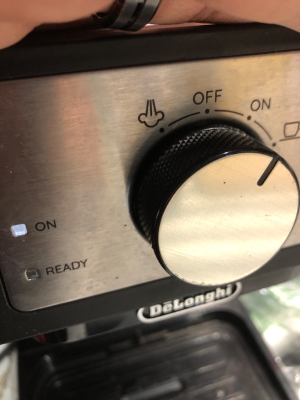Photo 1 of **MISSING ITEMS** De'Longhi Stilosa Manual Espresso Machine, Latte & Cappuccino Maker, 15 Bar Pump Pressure + Milk Frother Steam Wand, Black / Stainless, EC260BK, 13.5 x 8.07 x 11.22 inches
