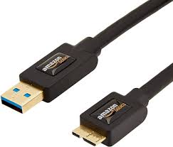 Photo 1 of Amazon basics USB 3.0 charger A-male to micro-B black cable