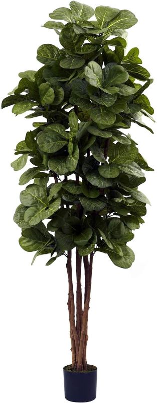 Photo 1 of ***DAMAGED - STEMS BROKEN IN POT - SEE PICTURES***
Nearly Natural 6ft. Fiddle Leaf Fig Artificial Trees, 72 in, Green