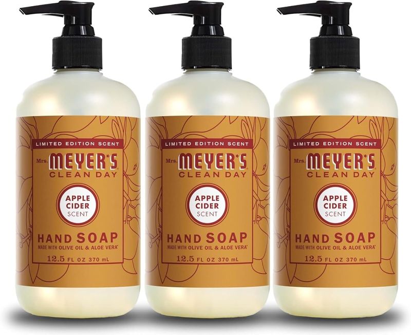 Photo 1 of 
MRS. MEYER'S CLEAN DAY Hand Soap, Made with Essential Oils, Apple Cider, 12.5 Fl Oz (Pack of 3)