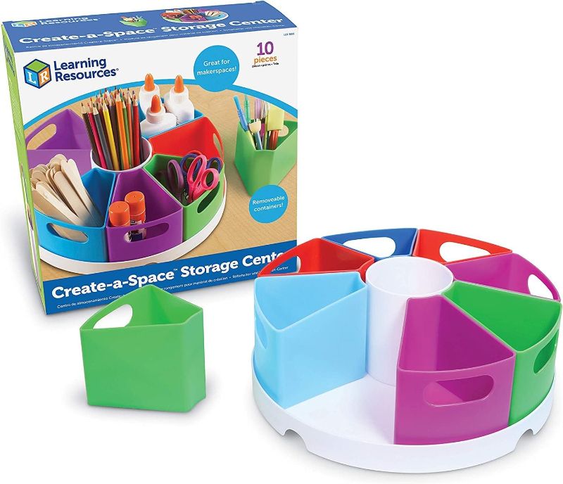 Photo 2 of 
Learning Resources Create a Space Storage Center - 10 Piece set Art/Desk Organizer for Kids, Crayon/Homeschool Organizers and Storage