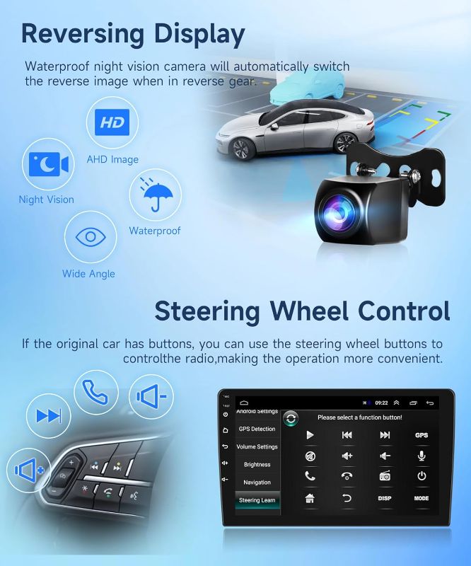 Photo 3 of (READ FULL POST) Android Car Stereo Apple Carplay for Toyota Camry 2000 2001 2002 2003 2004 2005 2006, Rimoody 9 Inch Touch Screen Car Radio with GPS WiFi Bluetooth FM HiFi Mirror Link Android Auto Backup Camera