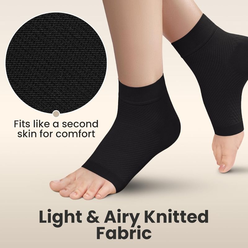 Photo 1 of
KEMFORD Ankle Compression Sleeve - Plantar Fasciitis Braces - Open Toe Compression Socks for Swelling, Sprain, Neuropathy, Arch Support for Men and Women