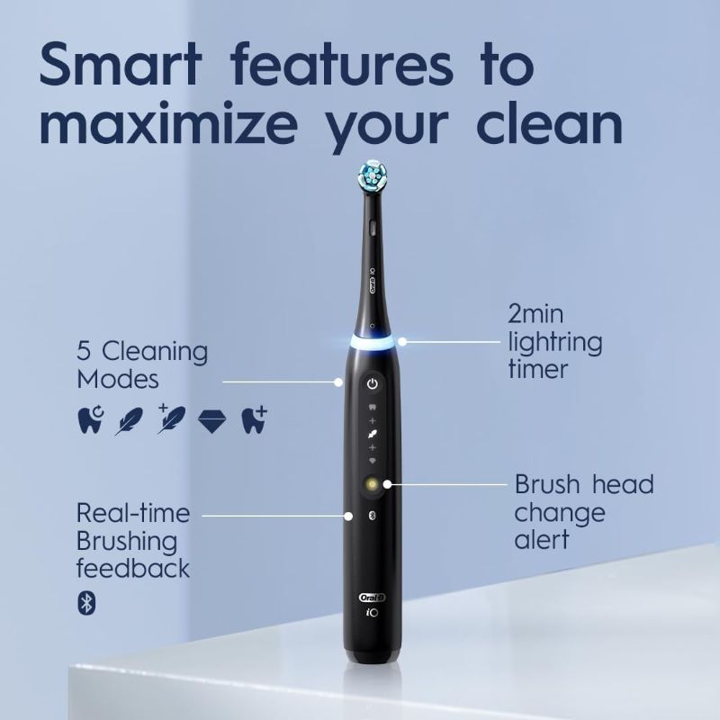 Photo 4 of (READ FULL POST) Oral-B iO Series 7 Electric Toothbrush with 1 Replacement Brush Head, Black Onyx, 3 Count (Pack of 1)