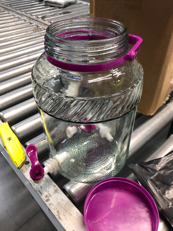 Photo 2 of (READ FULL POST) 1.32 Gallon Glass Drink Dispensers for Parties, Purple Large Beverage Dispenser, Lemonade Dispenser, Sun Tea Jar for Outside, Juice Sangria Agua Fresca Container Iced Punch, Mason Jar Dispenser