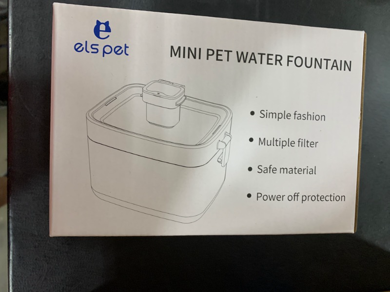 Photo 2 of Cat Water Fountain: ELS PET Automatic Cat Fountain, USB 20dB Ultra-Quiet Pet Water Fountain, Translucent Mini Water Tank, 1.5L/50.7oz Cat Water Bowl for Small to Medium Size Cat Dog