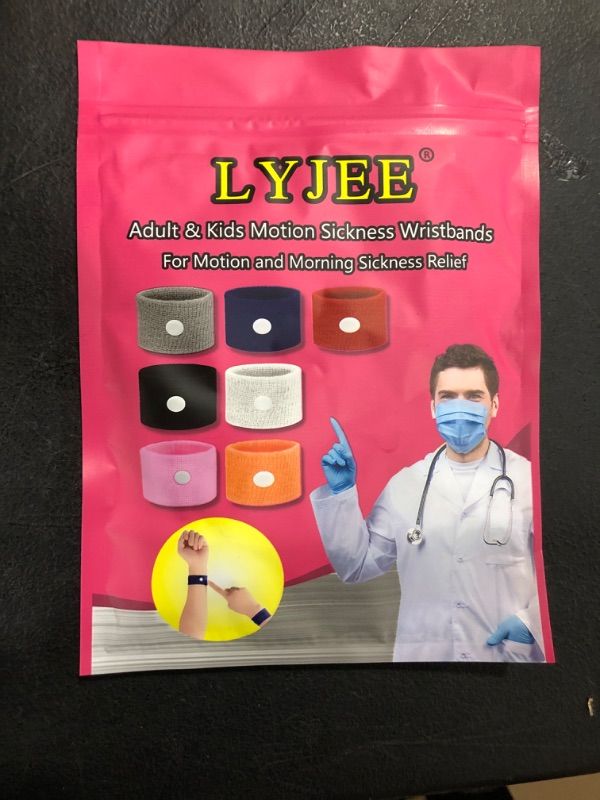 Photo 2 of LYJEE Anti Nausea Wristbands for Kids and Adults Motion Sickness Bands Morning Sickness Relief for Pregnant Women Acupressure Nausea Wristband for Nausea, Headaches,Insomnia,Anxiety,Sleep Aid