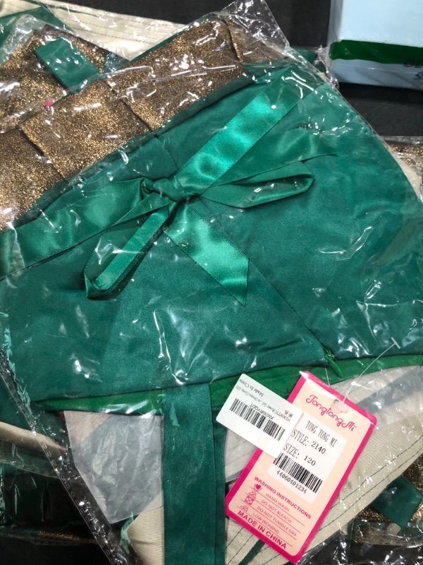 NSSMWTTC Flower Girl Wedding Dress Princess Christmas Striped Kids Knee