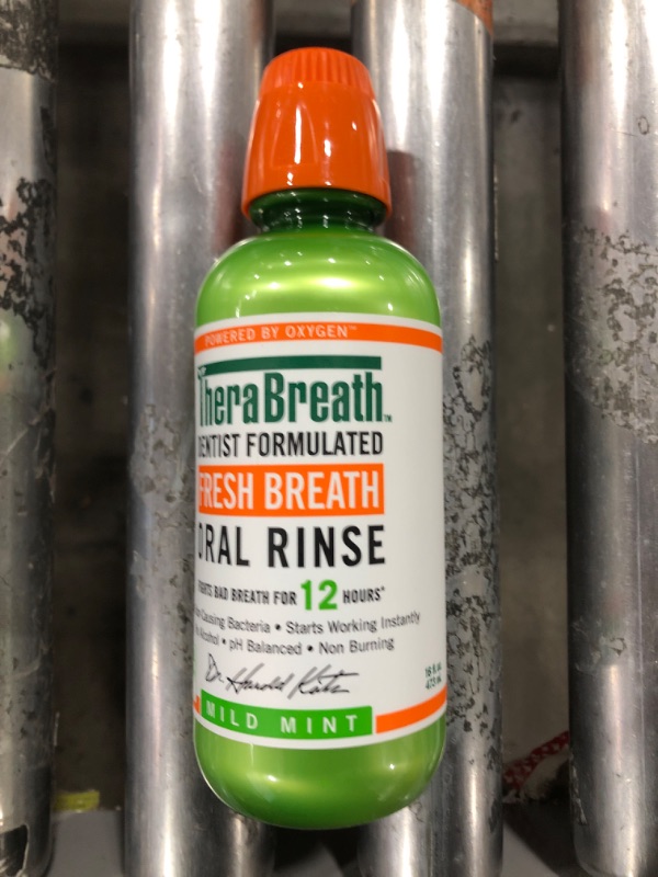 Photo 2 of TheraBreath Dentist Recommended Fresh Breath Oral Rinse - Mild Mint Flavor PlfYBc, 16 Ounce