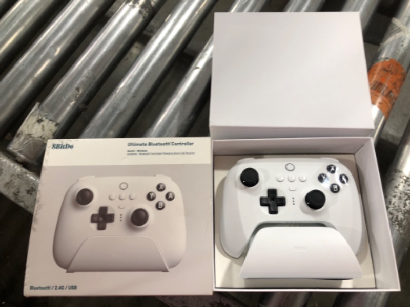 Photo 2 of 8Bitdo Ultimate Bluetooth Controller with Charging Dock, Wireless Pro Controller for Switch, Windows and Steam Deck (White)