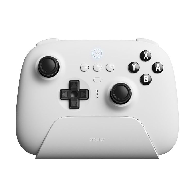 Photo 1 of 8Bitdo Ultimate Bluetooth Controller with Charging Dock, Wireless Pro Controller for Switch, Windows and Steam Deck (White)