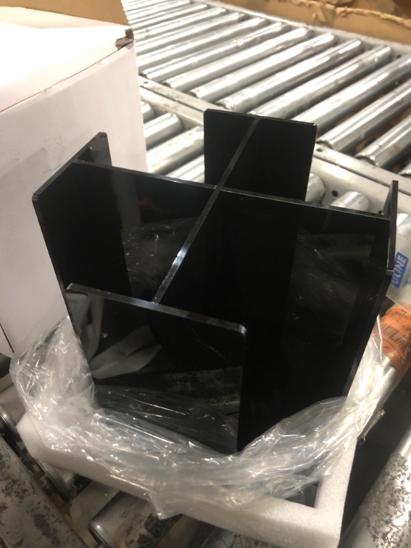 Photo 1 of KOTEMON Cup and Lid Holder, 4 Compartment, Square | Rotating Coffee Cup Dispenser Lid Carousel for Restaurant, Buffet, Coffee Station, Bar, Countertop, Black Acrylic