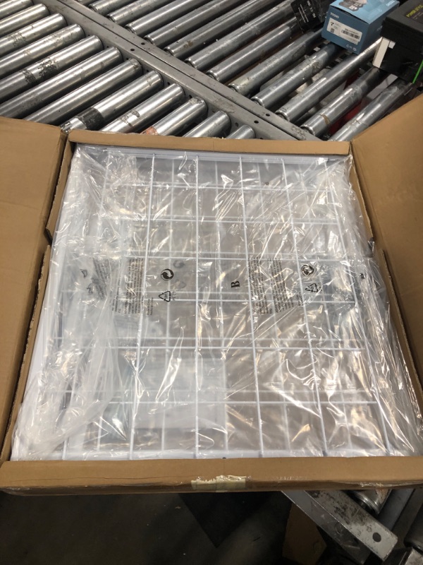 Photo 1 of AHOWPD Gridwall Panel Display Stand Rack- Heavy-Duty Movable Wire Gridwall Display Racks with Wheels and Feet, Floorstanding and Wall Mount Double Side Display Stand (White)