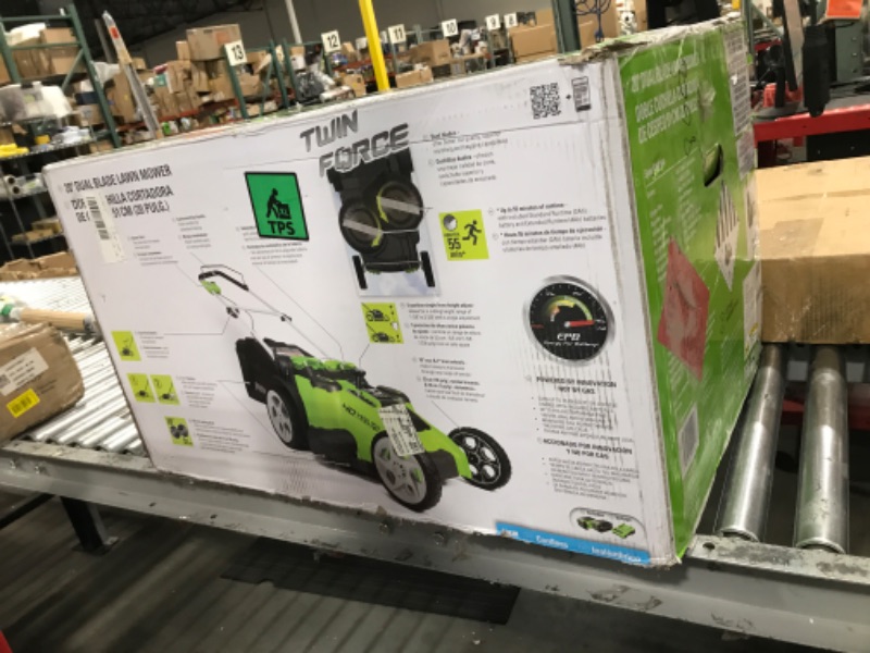 Photo 4 of Greenworks 40V 20-Inch Cordless Twin Force Lawn Mower, 4Ah & 2Ah Batteries with Charger Included