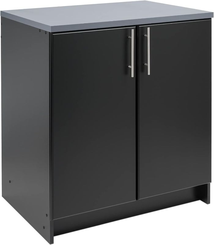 Photo 1 of Prepac Elite 32" Storage Cabinet, Black Storage Cabinet, Base Cabinet, Bathroom Cabinet with 1 Adjustable Shelf 24" D x 32" W x 36" H, BEB-3236
