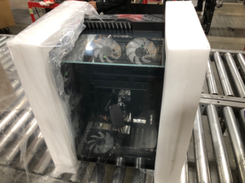 Photo 1 of ATX Mid-Tower PC Gaming Case with 9pcs ARGB Fans Control Remote, Gaming ATX Case 360mm Radiator Support,ATX PC Case Tempered Glass Front/Side Panel,Mid Tower ATX Computer Case.