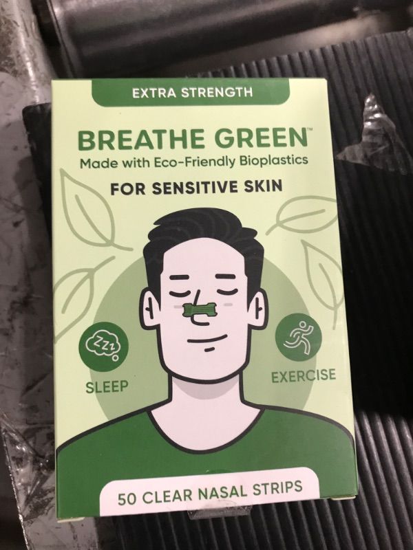 Photo 2 of Breathe Green Nasal Strips | 30 Count | Drug-Free, Extra Strength, Sensitive Skin | Nasal Congestion Relief for Colds & Allergies, Sleep Right, Breathe Easy (30) (Large, 50, Count)
