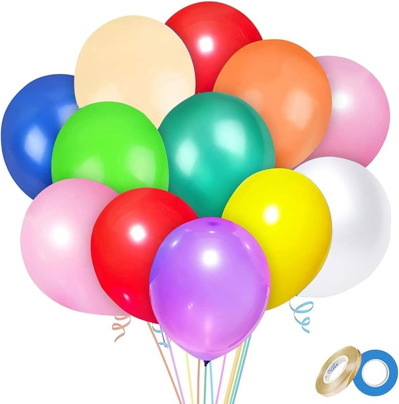 Photo 1 of  Balloons Assorted Colors,Natural latex,12 inch (30cm) latex balloons,10 Kinds of Rianbow Colorful for Birthday Party Baby Shower Wedding Party Supplies Arch Garland