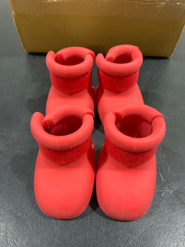 Photo 2 of [Size M] Dog Shoes for Large Dogs, Medium Dog Boots & Paw Protectors for Winter Snowy Day, Summer Hot Pavement, Waterproof in Rainy Weather, Outdoor Walking, Indoor Hardfloors Anti Slip Sole Red Size M