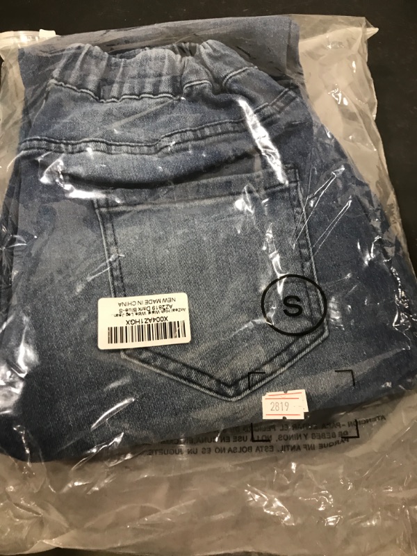 Photo 1 of AirZeal Pull On Jeans for Women Baggy Stretch Wide Leg Elastic High Waist Work Jeans Denim Trouser Pants Trendy Front Seam 90S Loose Jeans small