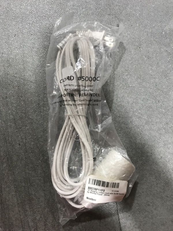 Photo 2 of 12' Hanging Lantern Cord with On/Off Switch by Whirled Planet® (White) UL Listed