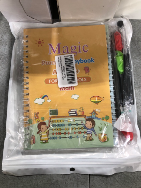 Photo 1 of 4 Pack Reusable Magic Practice Copybook, Handwriting Guide, Tracing Books, Writing Workbook, Learn to Write with Ease