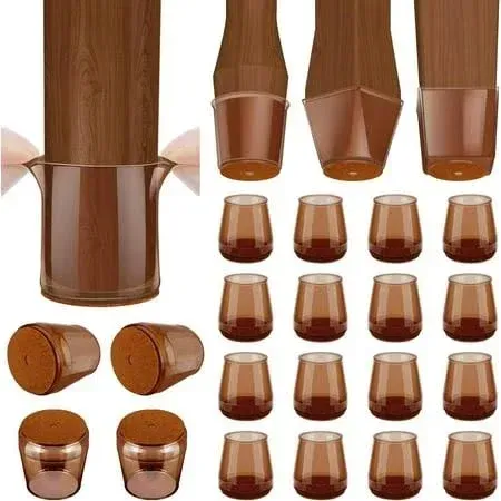 Photo 1 of 16 Pcs Chair Leg Protectors for Hardwood Floors, Silicone Chair Leg Floor Protectors, High Elastic Floor Protectors for Chairs, Chair Leg Caps Protect Wooden Floors from Scratching, Thick, Won't Tear