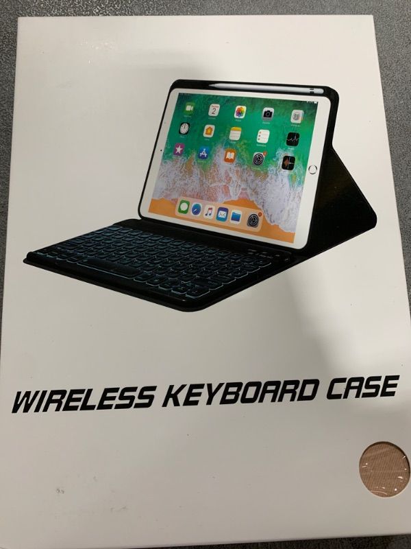 Photo 1 of BOBOLEE Case Keyboard 9th Generation for iPad 10.2 inch - 8th Gen. - 7th Gen. - Pro 10.5" Air 3rd, Wireless Detachable Keyboard, Adjustable Vertical Horizontal Rotatable Clear Cover, RG