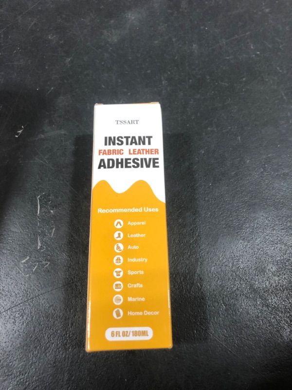 Photo 2 of TSSART Instant Fabric Adhesive - Fast Drying Fabric and Leather Glue for Repairing and Patching, Strong Bonding Waterproof and Flexible - White, 6 fl oz