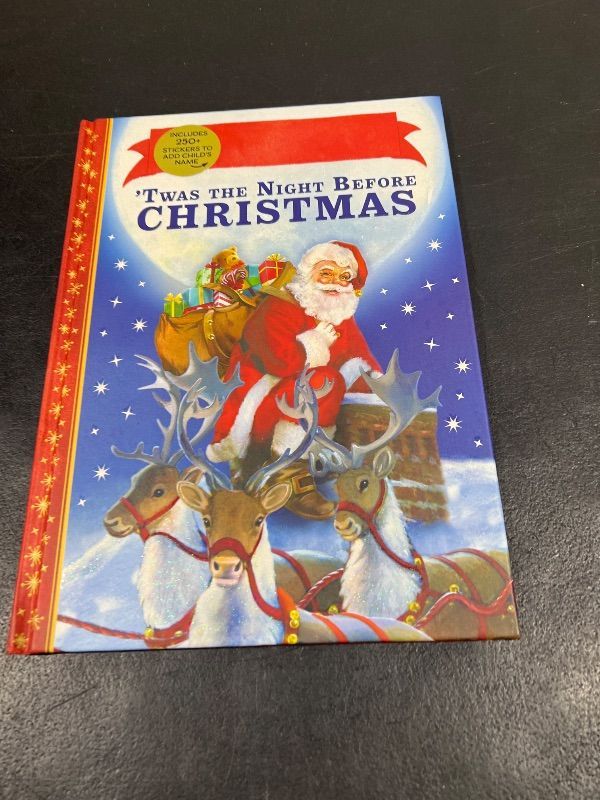 Photo 1 of  It was the Night Before Christmas Personalized Book with Stickers, (Hardcover)