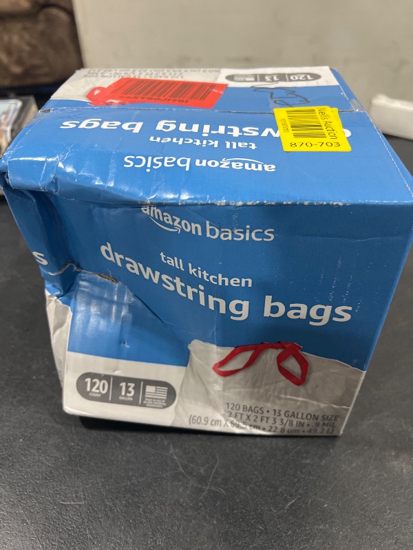 Photo 2 of Amazon Basics Tall Kitchen Drawstring Trash Bags