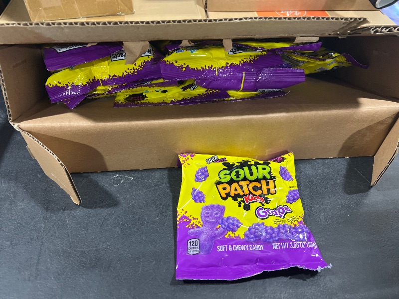 Photo 2 of 07-12-2024   SOUR PATCH KIDS Grape Soft and Chewy Candy, Bulk Candy, 12 - 5.06 oz Bags