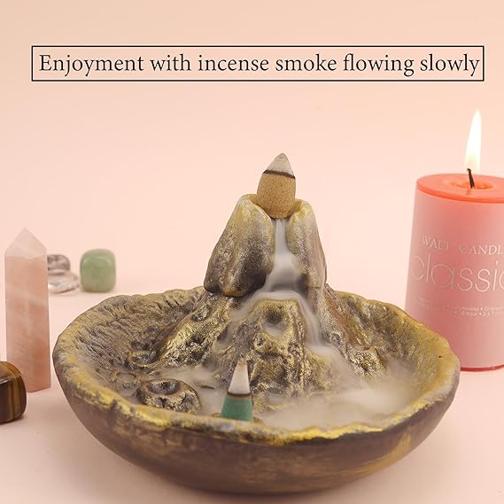 Photo 1 of 
Volcano Backflow Incense Holder,Ceramic Waterfall Incense Burner,with Backflow Incense Cones,for Meditation Yoga Room Meditation Home Décor (1)