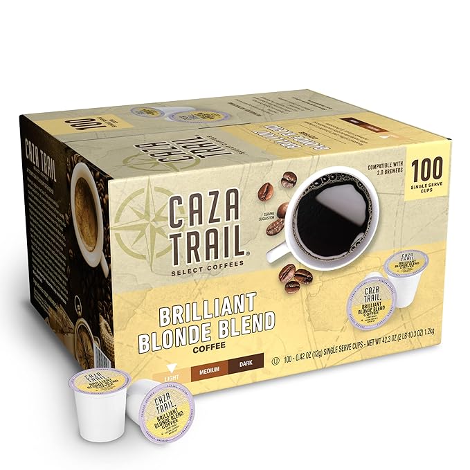 Photo 1 of Caza Trail Coffee Pods, Blonde Roast, Single Serve (Packing May Vary) , 100 Count (Pack of 1) BB  01-12-2025