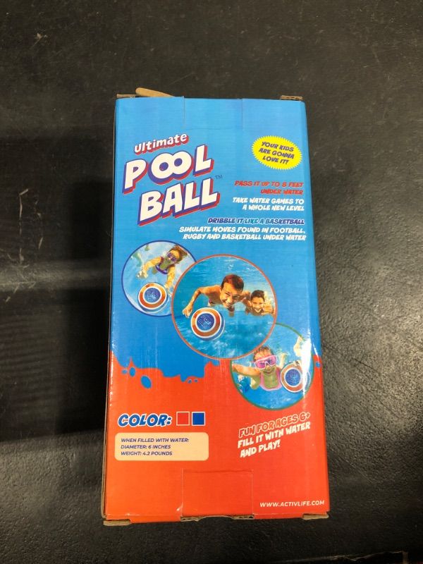 Photo 2 of The Ultimate Pool Ball - You Fill This Ball with Water to Play Underwater Games - Dribble Off The Pool Bottom & Pass Under Water for Endless Summer Fun with Friends & Family - Ultra-Durable & Bright